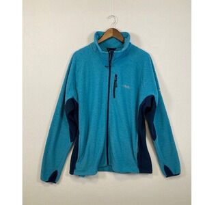 Columbia Titanium Fleece Jacket Blue Geometric Pattern Full Zip Men's XXL